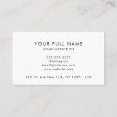 Home Inspection QR Code Modern Business Visitekaartje (Achterkant)