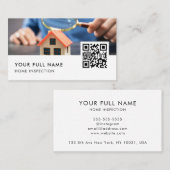 Home Inspection QR Code Modern Business Visitekaartje (Voorkant / Achterkant)