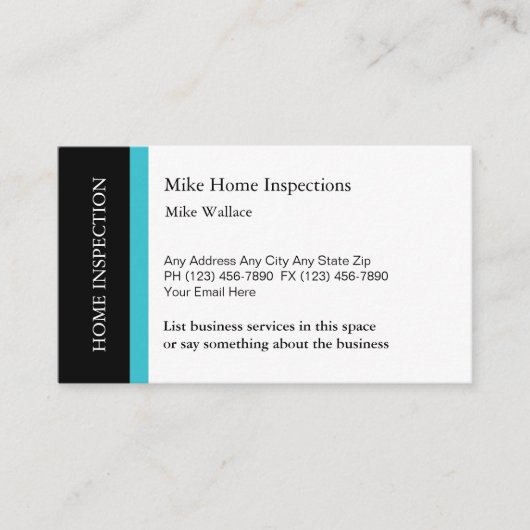 Home Inspection Services Visitekaartje (Voorkant)