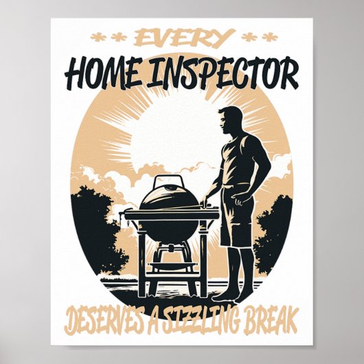 Home Inspector Funny BBQ Chef of Grill Fun Poster (Voorkant)