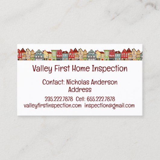 Home Inspector Licensed House Inspector Business C Visitekaartje (Voorkant)