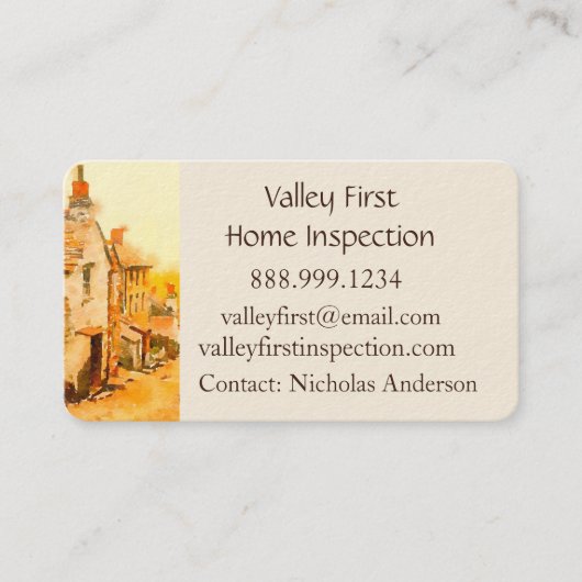 Home Inspector Licensed House Inspector Visitekaartje (Voorkant)