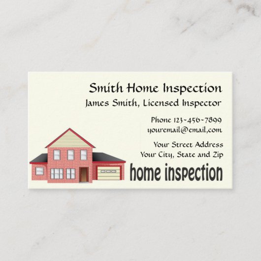 Home Inspector Visitekaartje (Voorkant)