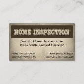 Home Inspector Visitekaartje (Voorkant)