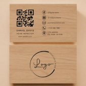 Home Inspector Wood Professional QR Code Visitekaartje