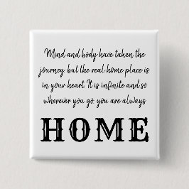 HOME inspirerende Mooji Quote Black White Meditati Vierkante Button 5,1 Cm