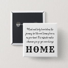 HOME inspirerende Mooji Quote Black White Meditati Vierkante Button 5,1 Cm
