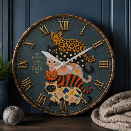 Home Is Better With Cats Whimsical Farmhouse Cat Grote Klok