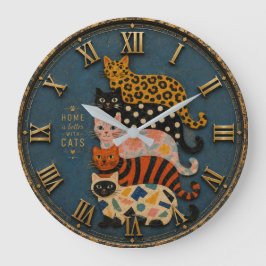 Home Is Better With Cats Whimsical Farmhouse Cat Grote Klok