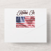 Home Is de Verenigde Staten Vlag Gelukkig 4th van  All In One Uitnodiging (Achterkant)