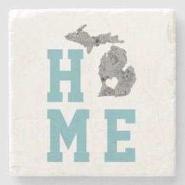 Home is Michigan de Grote Meren Staat Stenen Onderzetter