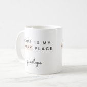 Home is Mijn Happy Place met naam Koffiemok (Voorkant links)