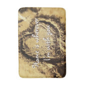 Home is waar dan ook met You Quote Sand Drawn Hear Badmat (Voorkant Verticaal)
