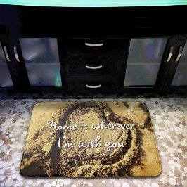 Home is waar dan ook met You Quote Sand Drawn Hear Badmat