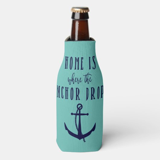 Home is waar de Anchor Drops Bottle Huggie Flesjeskoeler (Fles Voorkant)