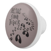 Home is Waar de Geit is Hoofprints Keramische Knop (Rechts)