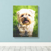 Home is waar de hond is aangepaste foto canvas kun afdruk (Insitu (Houten vloer))