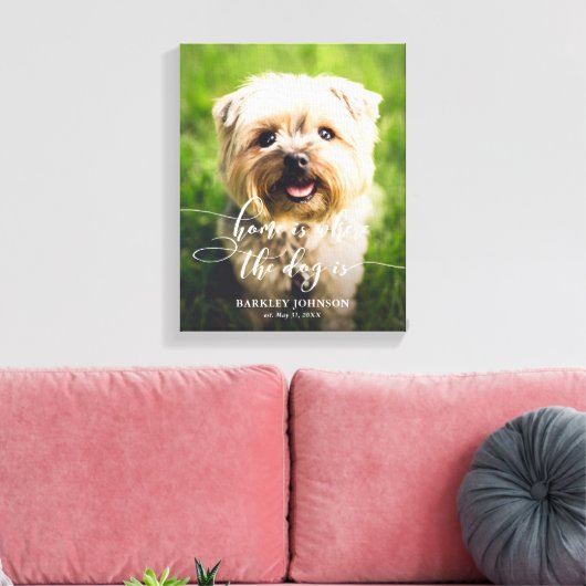 Home is waar de hond is aangepaste foto canvas kun afdruk (Insitu (Woonkamer))
