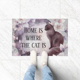 Home is Waar de Kat is Schattige Offerte Waterverf Deurmat
