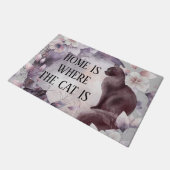 Home is Waar de Kat is Schattige Offerte Waterverf Deurmat (Schuin)
