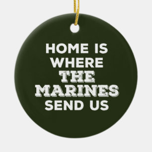 Home is waar de Marines ons cirkelvormgeving sture Keramisch Ornament