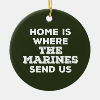 Home is waar de Marines ons cirkelvormgeving sture Keramisch Ornament