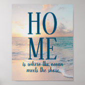 HOME is waar de oceaan de kust ontmoet Poster (Voorkant)