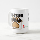 Home is waar de poten zijn - Paw Print House Koffiemok (Voorkant links)