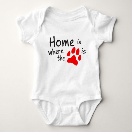 Home is waar de pow print is Baby Suit Romper (Voorkant)