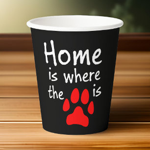 Home is waar de pow print is - Black Paper Cup Papieren Bekers