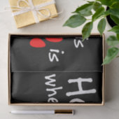 Home is waar de pow print is zwart tissuepapier (Geschenk)