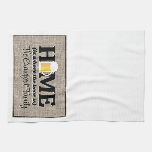Home is waar het bier wordt gepersonaliseerd theedoek (Horizontaal)