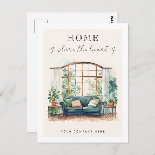 Home is Waar het Hart is Gezellige Realiteit Briefkaart (Voorkant / Achterkant)