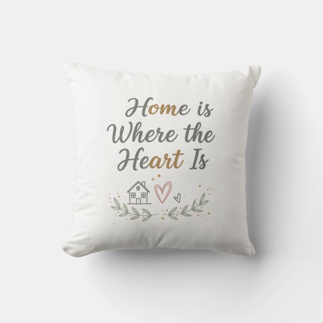 Home Is Waar Het Hart Is – Gezellige Wall Art Quot Kussen (Voorkant)