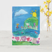 Home is waar het hart is - KidsArt voor CHOC Kaart (Gele Bloem)
