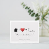 Home is Waar het hart is Vastgoed Marketing P Briefkaart (Staand voorkant)