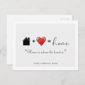 Home is Waar het hart is Vastgoed Marketing P Briefkaart (Voorkant / Achterkant)