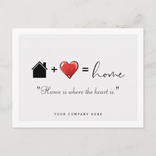 Home is Waar het hart is Vastgoed Marketing P Briefkaart