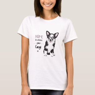 HOME IS WAAR JE CORGI IS - CUTE DOG PUPPY T-SHIRT