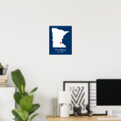Home is waar je hart is - Minnesota Poster (Thuiskantoor)