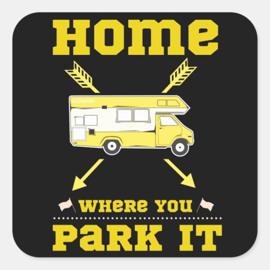 HOME IS WAAR JE HET VAN HET LEVEN PAREERT VIERKANTE STICKER (Voorkant)
