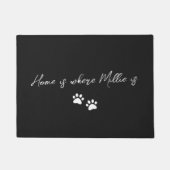 Home is waar je huisdier poot print zwart is deurmat (Voorkant)