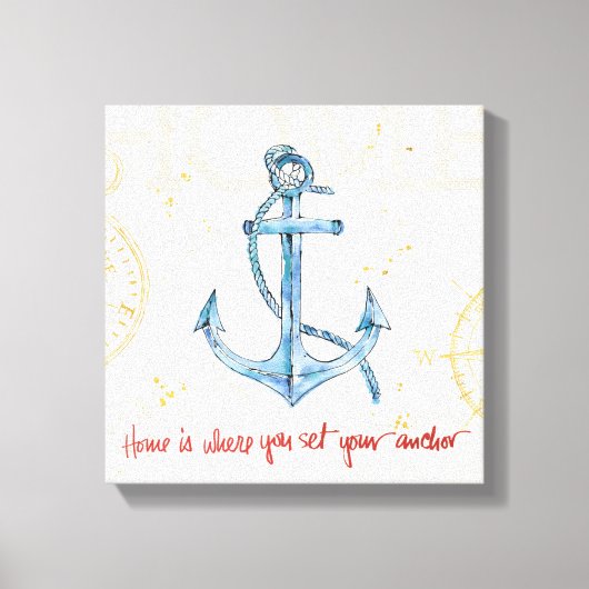 Home is waar je je anker hebt ingesteld canvas afdruk (Voorkant)
