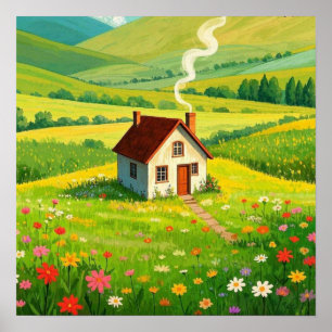 Home is waar mama is gezellig huisje poster