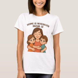 Home is waar mama is Schattigee moeder en Kinder k T-shirt