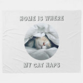 Home is waar mijn kat duwt aangepaste foto fleece deken (Voorkant (Horizontaal))