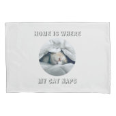 Home is waar mijn kat duwt aangepaste foto kussensloop (Voorkant)