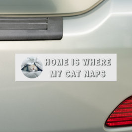 Home is waar mijn kat duwt aangepaste huisdier fot bumpersticker