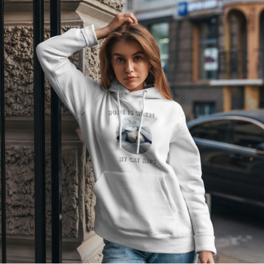 Home is waar mijn kat duwt aangepaste huisdier fot hoodie