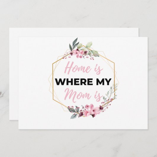 Home is waar mijn moeder zwart is feestdagenkaart (Voorkant / Achterkant)